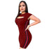 Short Sleeve Open-cut Dress #Red #Short Sleeve